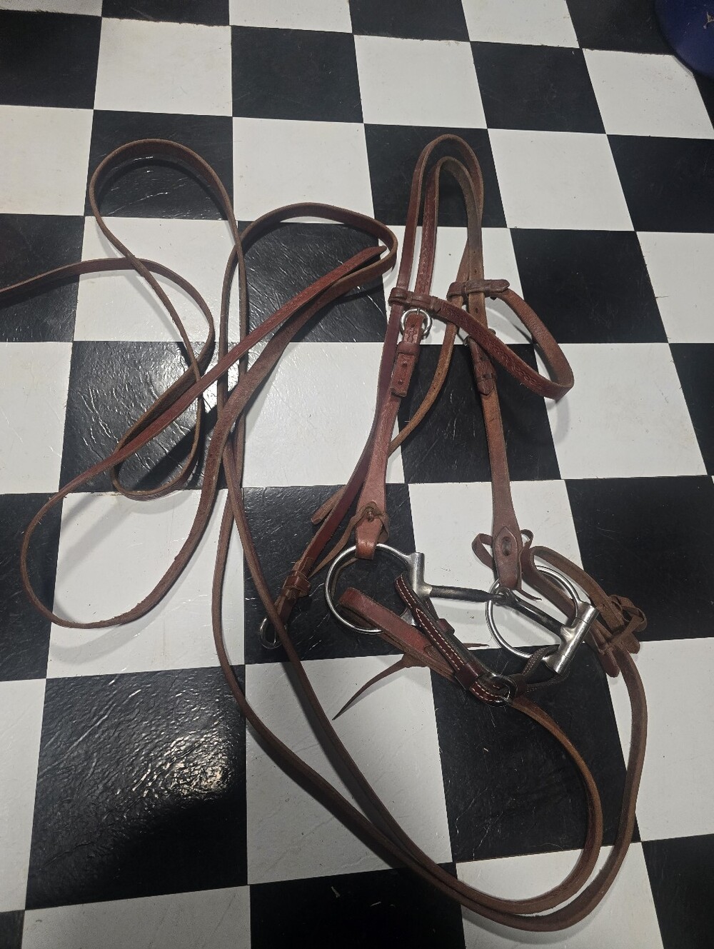 Brown Leather Horse Bridle withl Bit